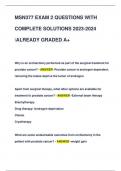MSN377 EXAM 2 QUESTIONS WITH  COMPLETE SOLUTIONS 2023-2024  ALREADY GRADED A&plus;