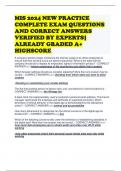 MIS 2024 NEW PRACTICE COMPLETE EXAM QUESTIONS AND CORRECT ANSWERS VERIFIED BY EXPERTS&vert; ALREADY GRADED A&plus; HIGHSCORE 