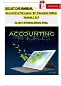 Solution Manual for Accounting Principles Volume 1 & Volume 2, 9th Canadian Edition Jerry J. Weygandt, 2024 Chapters 1 - 20, Complete Verified Newest Version