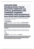 UPDATED HESI PHARMACOLOGY EXAM PRACTICE COMPLETE 230 ACTUAL QUESTIONS AND ANSWERS &lpar;VERIFIED ANSWERS&rpar; WITH RATIONALE 2024 EXAM NEW GENERATION 