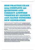 HESI PRACTICE EXAM 2024 COMPLETE 150 QUESTIONS AND CORRECT ANSWERS VERIFIED BY EXPERTS 100&percnt; RATED TOPSCORE NEW GENERATION