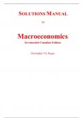 Solutions Manual for Macroeconomics 17th Canadian Edition By Christopher T.S. Ragan (All Chapters, 100% Original Verified, A+ Grade)