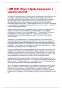 HRM 300T Week 1 Apply Assignment &vert; Updated 2024&sol;25