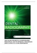 TEST BANK FOR DENTAL RADIOGRAPHY PRINCIPLES AND TECHNIQUES, 5TH EDITION JOEN LANNUCCI, LAURA HOWERTON