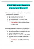 WGUC182 Practice Questions and Answers Graded A+ Latest 2024 