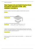 West Virginia Life and Health Practice Exam ACCURATE 2024/2025 EXAM  100% CORRECT (SCORE A)