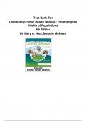 Test Bank For  Community/Public Health Nursing: Promoting the Health of Populations  8th Edition  By  Mary A. Nies, Melanie McEwen  Chapter 1-34 