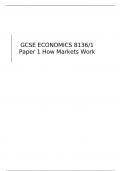 GCSE ECONOMICS   Paper 1 How Markets Work   QUESTION  PAPER AND    MARK SCHEME FOR MAY 2023   8136/1