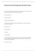 Pearson Vue Life Insurance Practice Exam Questions and Answers 2024
