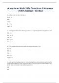 Accuplacer Math 2024 Questions & Answers | 100% Correct | Verified