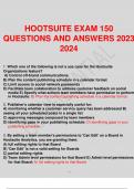 HOOTSUITE EXAM 150 QUESTIONS AND ANSWERS 2023 2024