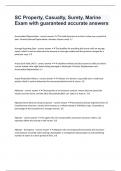 SC Property&comma; Casualty&comma; Surety&comma; Marine Exam with guaranteed accurate answers