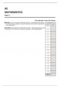 AQA AS MATHEMATICS 7356 2 Paper 2 Question Paper & Mark scheme June 2021 Version 1.0 Final .