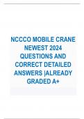 1 Exam (elaborations) NCCCO MOBILE CRANE NEWEST 2024 EXAM COMPLETE QUESTIONS AND CORRECT DETAILED ANSWERS.  2 Exam (elaborations) NCCCO MOBILE CRANE NEWEST 2024 QUESTIONS AND CORRECT DETAILED ANSWERS |ALREADY GRADED A+  3 Exam (elaborations) NCCCO MOBILE 