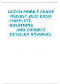  NCCCO MOBILE CRANE NEWEST 2024 EXAM  COMPLETE QUESTIONS  AND CORRECT DETAILED ANSWERS. 