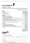 AQA GCSE CHEMISTRY 8462-2F Paper 2 Foundation Tier Question Paper and  Mark scheme June 2022.