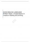 GCSE ENGLISH LANGUAGE Paper 1 Explorations in creative reading and writing  QUESTION PAPER ,MARK SCHEME AND  INSERT   FOR JUNE 2023 8700/1