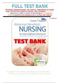 TEST BANK ON MATERNAL NEWBORN NANNY THE CRITICAL COMPONENTS OF NANNY CARE THIRD EDITION Updated 2024