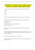 ACTION CPT - Trainer Exam &vert; 100&percnt; Correct Answers &vert; Verified &vert; Latest 2024 Version