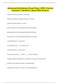 Advanced Arrhythmia Exam Prep &vert; 100&percnt; Correct Answers &vert; Verified &vert; Latest 2024 Version