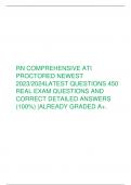 RN COMPREHENSIVE ATI  PROCTORED NEWEST  2023&sol;2024LATEST QUESTIONS 450  REAL EXAM QUESTIONS AND  CORRECT DETAILED ANSWERS &lpar;100&percnt;&rpar; &vert;ALREADY GRADED A&plus;&period; 
