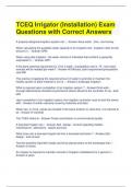 TCEQ Irrigator (Installation) Exam Questions with Correct Answers (1)