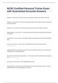 NCSF-Certified Personal Trainer Exam with Guaranteed Accurate Answers