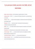 Low pressure boiler practice test fully solved 2023&sol;2024