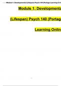 PSYC 140 Developmental (lifespan) Psychology Module 1 Exam 2023- Portage Learning