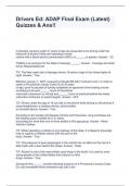 Drivers Ed&colon; ADAP Final Exam &lpar;Latest&rpar; Quizzes & Ans&excl;&excl;