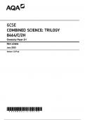 2023 AQA GCSE COMBINED SCIENCE: TRILOGY 8464/C/2H Chemistry Paper 2H Mark scheme June 2023