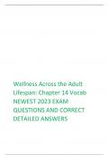                 Wellness Across the Adult  Lifespan&colon; Chapter 14 Vocab  NEWEST 2023 EXAM   QUESTIONS AND CORRECT DETAILED ANSWERS  