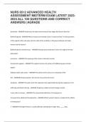 NURS 6512 ADVANCED HEALTH ASSESSMENT MIDTERM EXAM LATEST 2023-2024 ALL 100 QUESTIONS AND CORRECT ANSWERS &vert;AGRADE 