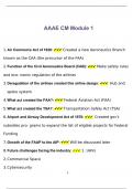 AAAE CM Module 1 Questions with 100% Correct Answers | Latest Version 2024 | Verified