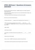 CPSC 409 Exam 1 Questions & Answers 2024&sol;2025
