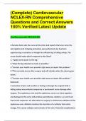 (Complete) Cardiovascular NCLEX-RN Comprehensive Questions and Correct Answers 100% Verified Latest Update
