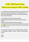 AAPC CPB Practice Exam  With Correct Answers 100% Verified(2023/2024)