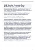 HUD Housing Counselor Exam Questions And Answers 2024