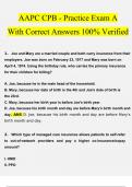 AAPC CPB - Practice Exam A With Correct Answers 100% Verified(2023/2024)