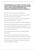 RN PHARMACOLOGY TEST A ACTUAL EXAM LATEST 2023-2024&sol;PHARMACOLOGY RELIAS TEST A REAL EXAM QUESTIONS AND CORRECT ANSWERS&vert;ALREADY GRADED A&plus;