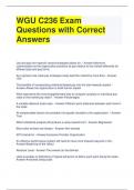 WGU C236 Exam Questions with Correct Answers