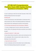 ATI RN VATI Comprehensive Predictor Exam 2024 Update (Verified Questions & Answers 100%)