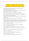 Stationary Engineering Test Exam Questions And Answers 100&percnt; Solved