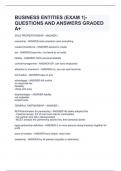 BUSINESS ENTITIES &lpar;EXAM 1&rpar;-QUESTIONS AND ANSWERS GRADED A&plus;
