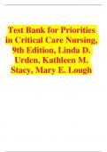 Test Bank for Priorities in Critical Care Nursing, 9th Edition, Linda D. Urden, Kathleen M. Stacy, Mary E. Lough