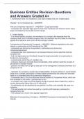 Business Entities Revision-Questions and Answers Graded A&plus;