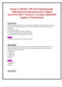 Exam 2: NR224 / NR 224 Fundamentals: Skills Review| Questions and Verified  Answers| 100% Correct | A Grade (2024/2025 Update)-Chamberlain 