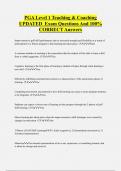 PGA Level 1 Teaching & Coaching  UPDATED Exam Questions And 100&percnt;  CORRECT Answers