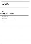 MARK SCHEME – AS COMPUTER SCIENCE – 7516 1 – JUNE 2018.