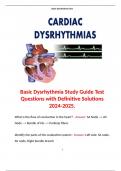 Basic Dysrhythmia Study Guide Test Questions with Definitive Solutions 2024-2025.